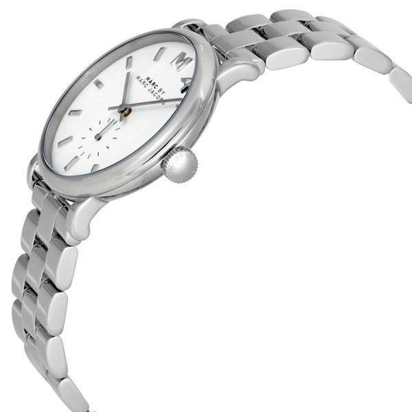 Marc By Marc Jacobs Baker White Dial  Silver Watch MBM3242