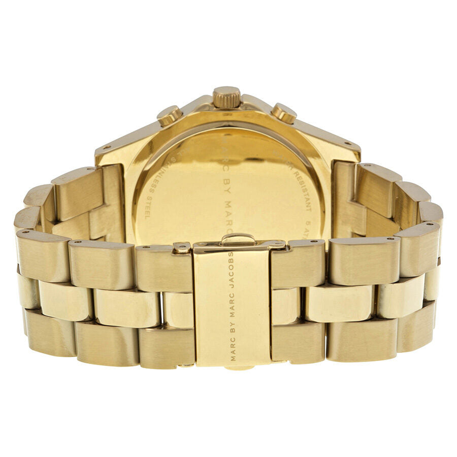 Marc By Marc Jacobs Blade Chronograph Black Dial Gold Tone Watch MBM3309