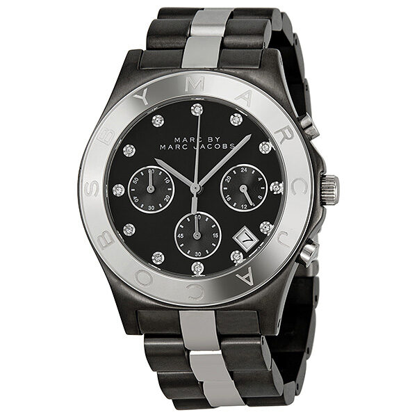 Marc By Marc Jacobs Blade Chronograph Gunmetal Silver Tone Watch MBM3179 Hoofdafbeelding