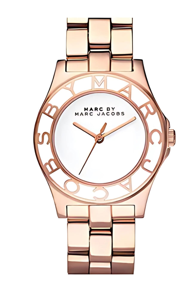 Marc By Marc Jacobs Blade Engraved Bezel Gold Plated Watch MBM3075 Main image