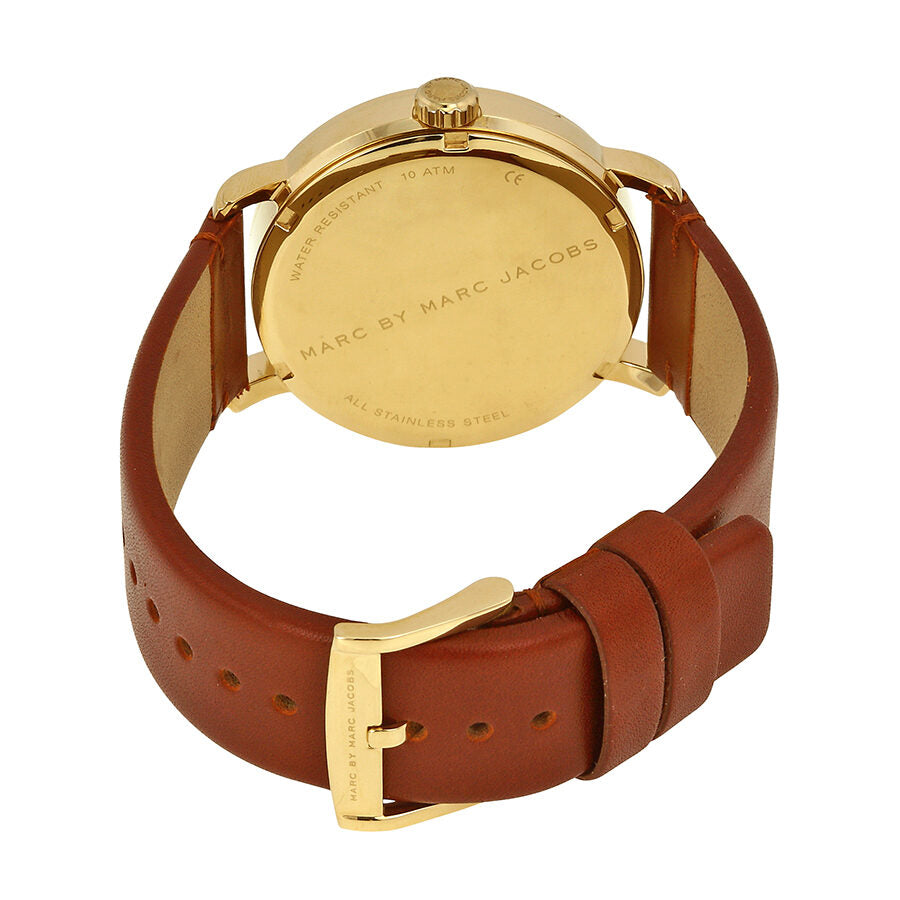 Marc by Marc Jacobs Fergus 42mm Black Dial Brown Leather Unisex Watch MBM5077 (Defect)