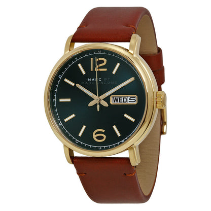 Marc by Marc Jacobs Fergus 42mm Black Dial Brown Leather Unisex Watch MBM5077 (Defect)