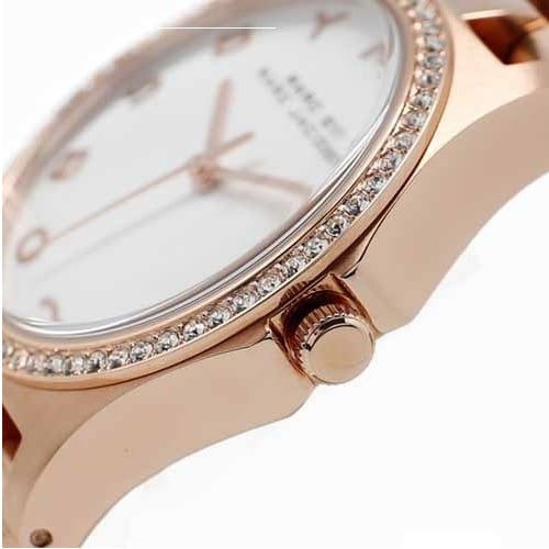 Marc By Marc Jacobs Henry White Dial Crystal Markers Gold Watch MBM3079