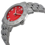 Marc By Marc Jacobs Amy Red Dial Silver Tone Watch MBM3302