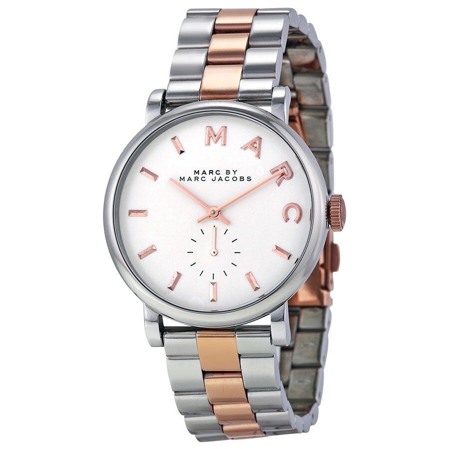 Marc By Marc Jacobs Baker horloge met gouden indexen en zilveren wijzerplaat MBM3312 Hoofdafbeelding