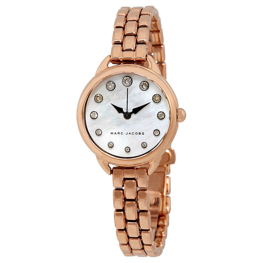 Marc Jacobs Betty horloge met parelmoeren wijzerplaat en roségouden afwerking, modelnummer MJ3511 Hoofdafbeelding