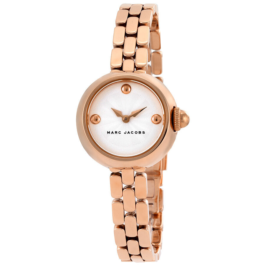 Marc Jacobs Courtney horloge met witte wijzerplaat en roségouden afwerking MJ3458 Hoofdafbeelding