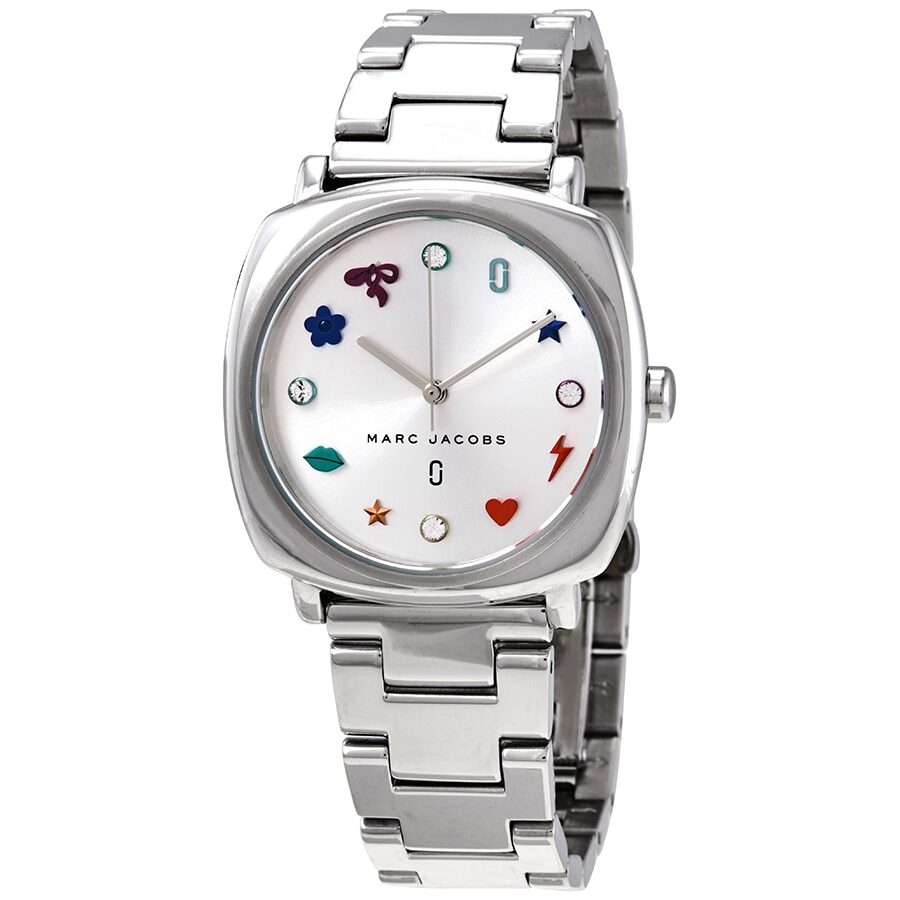 Marc Jacobs Mandy horloge met parelmoeren wijzerplaat, zilverkleurig, modelnummer MJ3548 Hoofdafbeelding