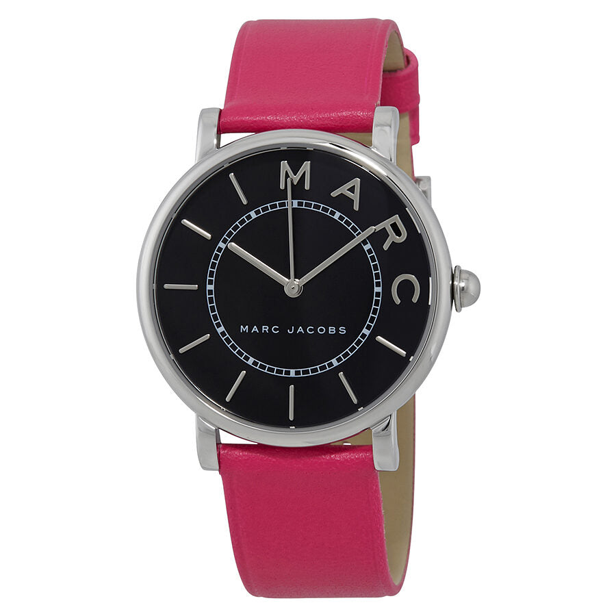 Marc Jacobs Roxy Black Dial Pink Leather Silver Watch MJ1535 Hoofdafbeelding