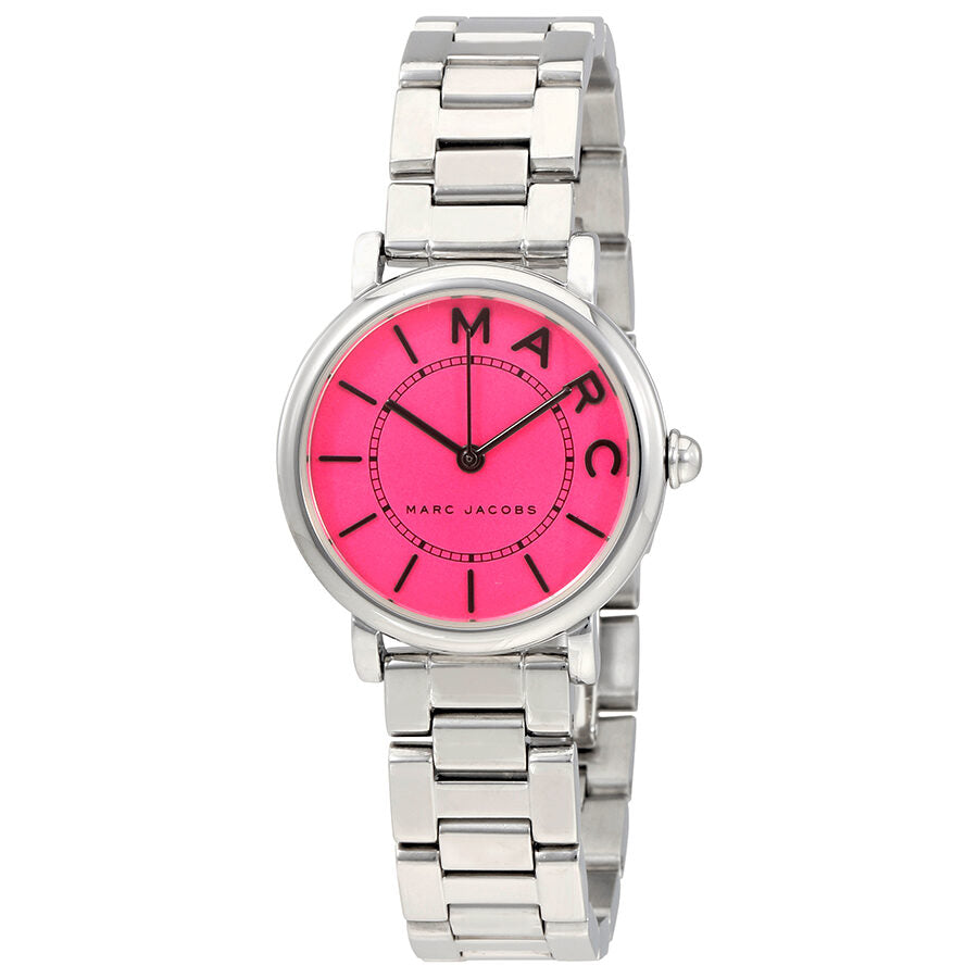 Marc Jacobs Roxy horloge met fuchsia wijzerplaat en zilveren wijzerplaat MJ3528 Hoofdafbeelding