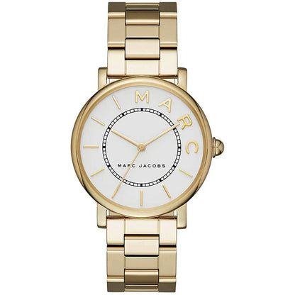 Marc Jacobs Roxy MJ3522 white dial gold steel watch front view