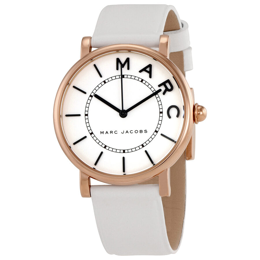 Marc Jacobs Roxy horloge met witte wijzerplaat en roségouden afwerking MJ1561 Hoofdafbeelding