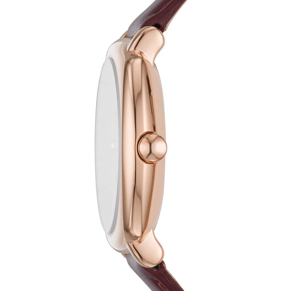 Marc Jacobs Mandy horloge met witte wijzerplaat, bruine leren band en roségouden details MJ1598 Secundaire afbeelding