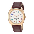 Marc Jacobs Mandy White Dial Brown Leather Rose Gold Watch MJ1598