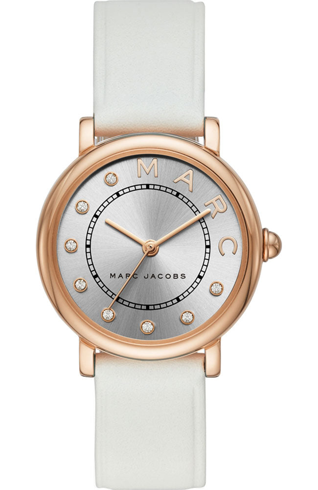 Marc Jacobs Vic horloge met zilveren wijzerplaat en roségouden afwerking MJ1634 Hoofdafbeelding