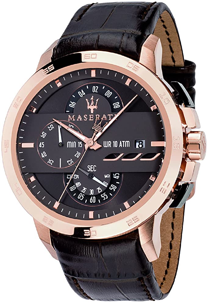 Maserati Chronograph Brown Dial Leather Men's Watch R8871619001 Main image