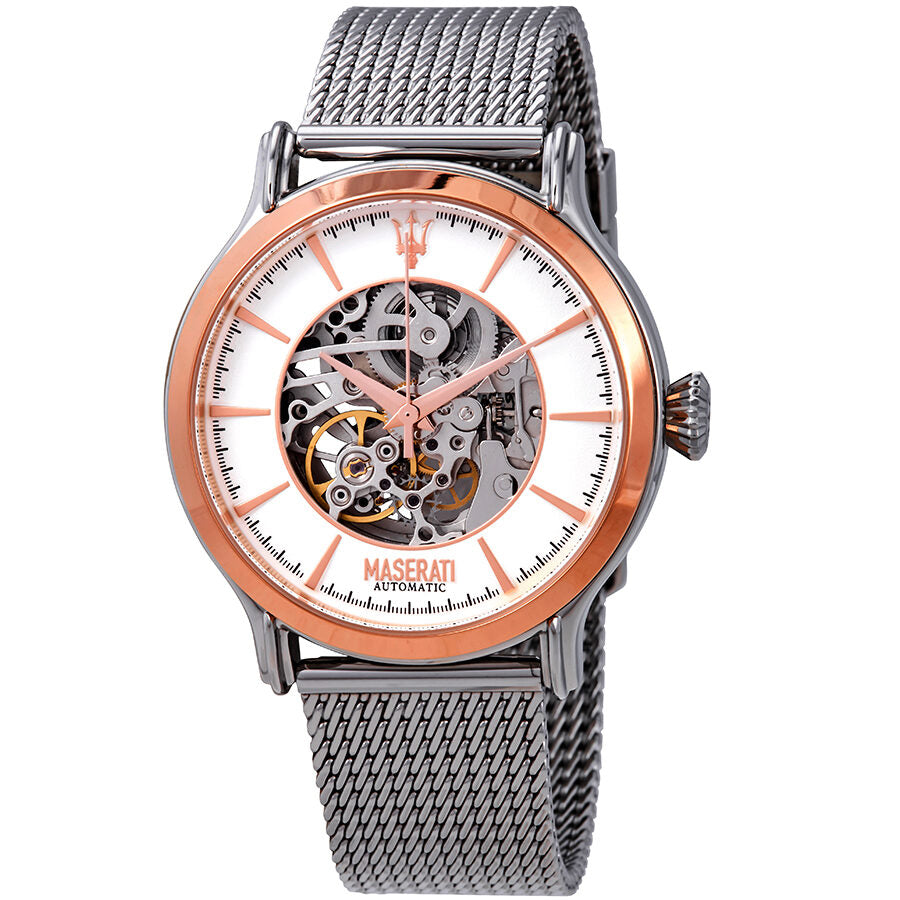 Maserati Epoca Automatic White Open Heart Dial Men's Watch R8823118001 Main image