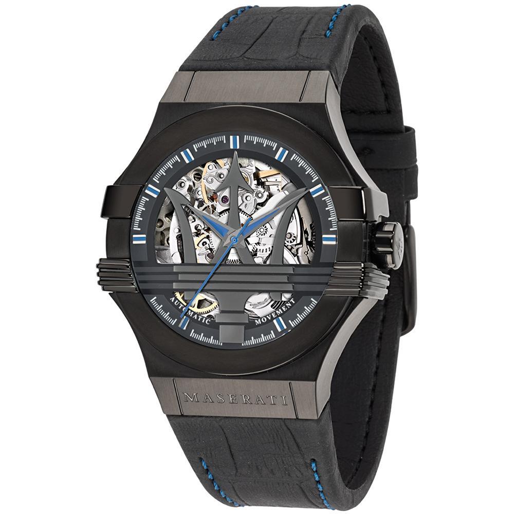 Maserati Potenza Black Dial Black Leather Men's Watch R8821108009 Main image