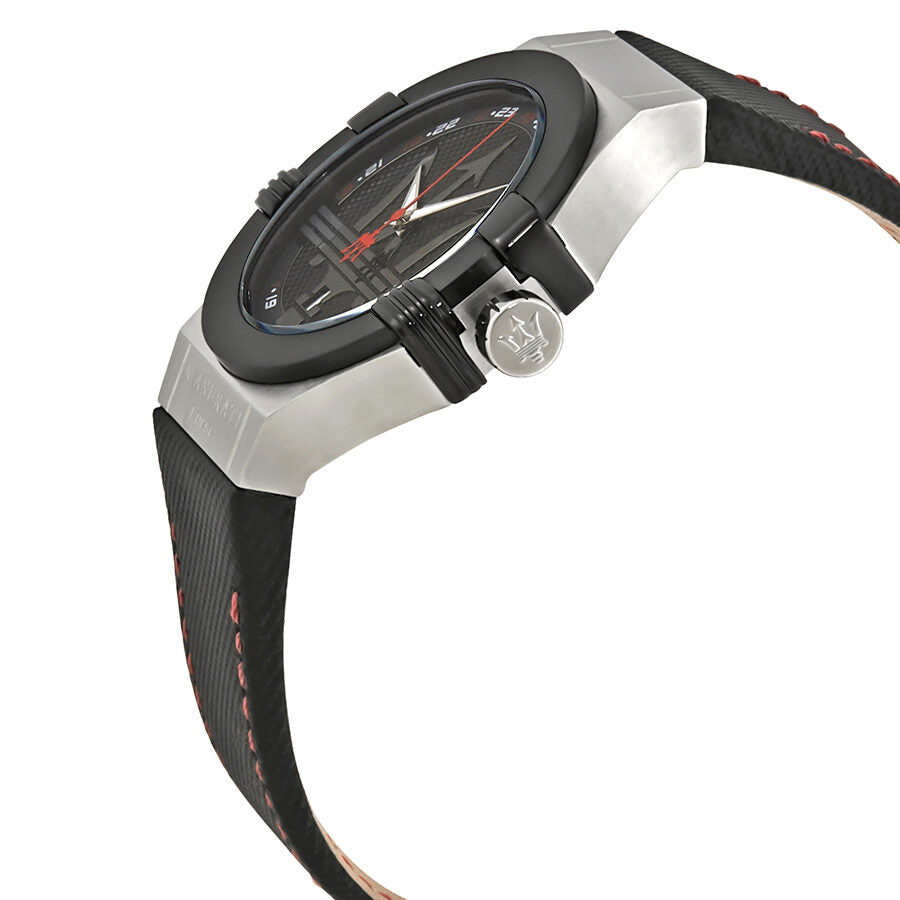 Maserati Potenza Black Dial Black Leather Men's Watch R8851108001 Secondary image