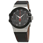 Maserati Potenza Black Dial Black Leather Men's Watch R8851108001