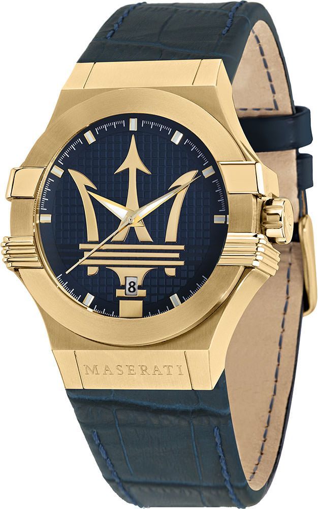 Maserati Potenza Blue Leather Men's Watch R8851108035 Hoofdafbeelding
