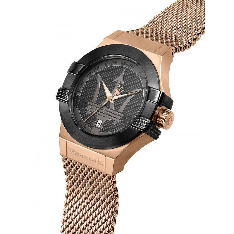 Maserati Potenza Rose Gold Mesh Bracelet Unisex Watch R8853108009 Secundaire afbeelding