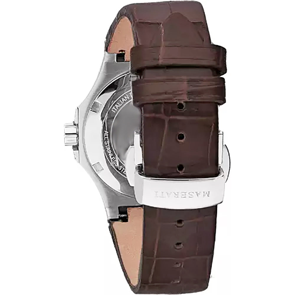 Maserati Potenza Silver Dial Brown Leather Ladies Watch R8851108506 Secundaire afbeelding