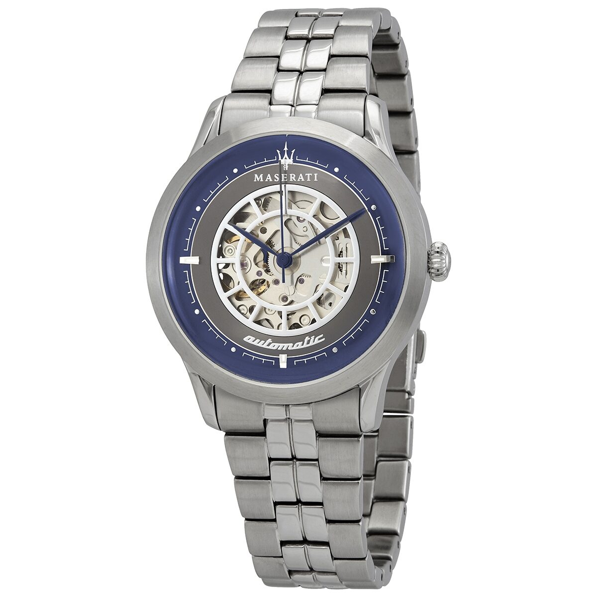 Maserati Ricordo Automatic Grey Skeleton Dial Men's Watch R8823133005 Hoofdafbeelding