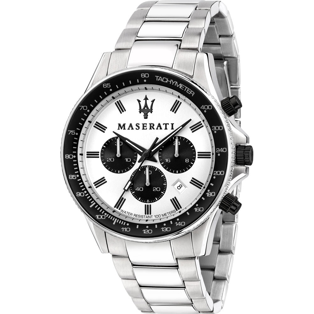 Maserati Sfida Chronograaf Quartz Herenhorloge met witte wijzerplaat R8873640003 Hoofdafbeelding