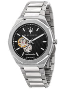 Maserati Stile Silver Automatic Black Dial Men's Watch R8823142002