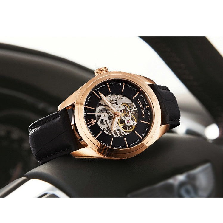 Maserati Traguardo Automatic Black/Skeleton Dial Men's Watch R8821112001