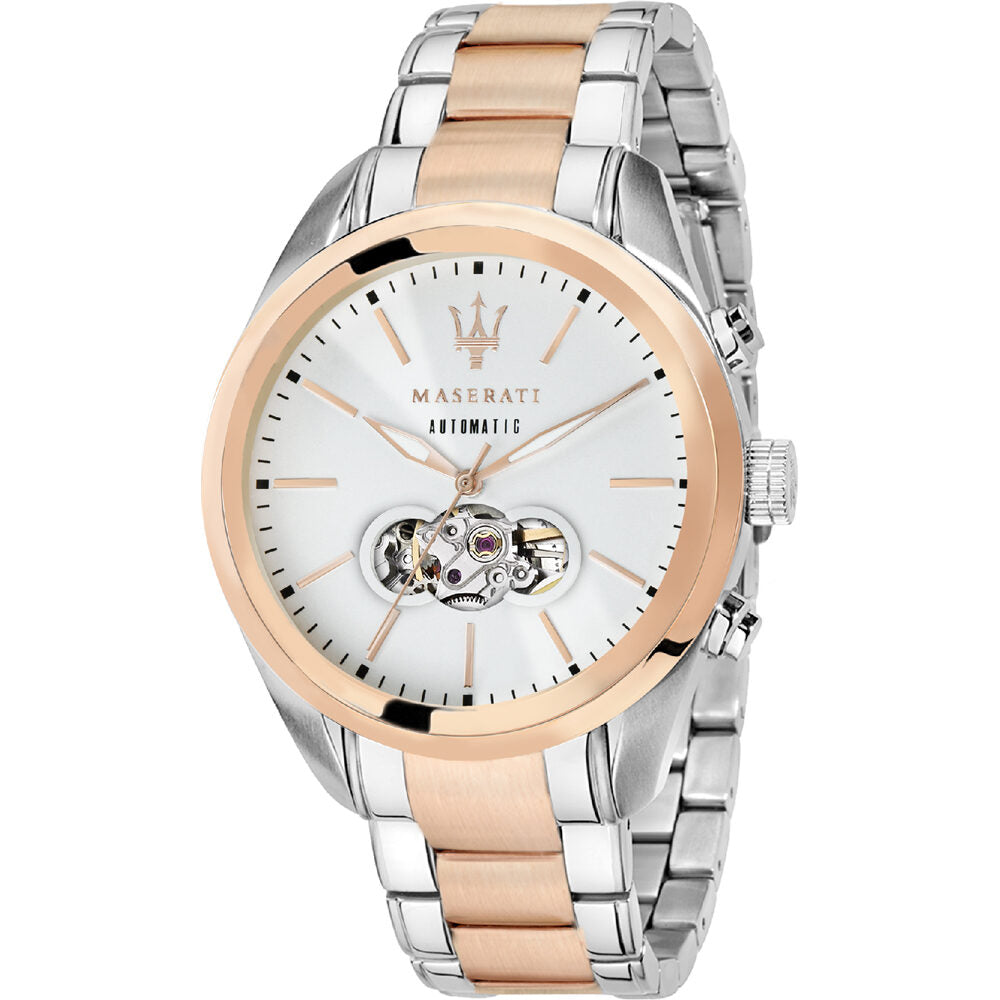Maserati Traguardo Automatic Silver Open Heart Dial Men's Watch R8823112001 Main image