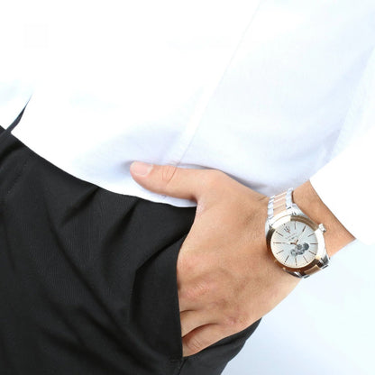 Maserati Traguardo automatic watch worn on wrist with formal attire