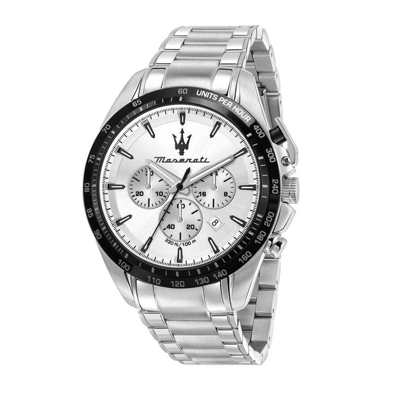 Maserati Traguardo Silver Chronograph Men's Watch R8873612049