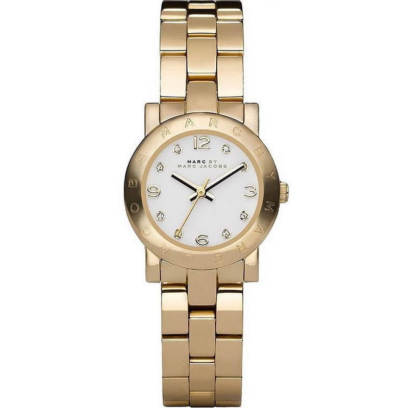 Marc By Marc Jacobs Amy Dinky horloge met witte wijzerplaat en gouden accenten MBM3226 Hoofdafbeelding