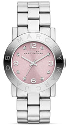 Marc By Marc Jacobs Amy Pink Dial Silver Watch MBM3300