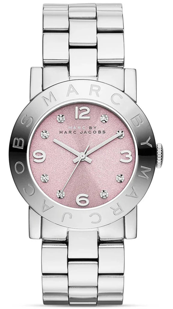 Marc By Marc Jacobs Amy horloge met roze wijzerplaat en zilveren accenten MBM3300 Hoofdafbeelding