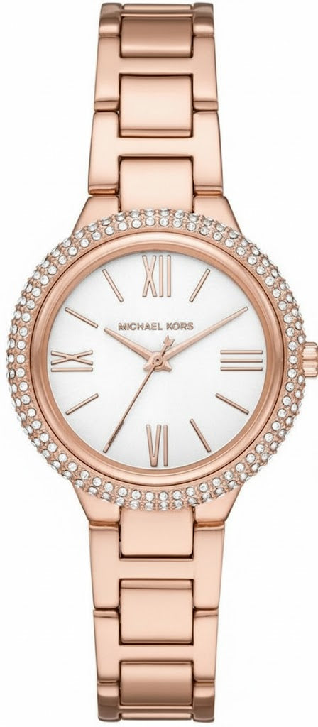 Michael Kors Taryn Pavé dameshorloge met witte wijzerplaat en roségouden kast - MK4460 Hoofdafbeelding