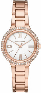 Michael Kors Taryn Pavé White Dial Rose Gold Women's Watch - MK4460