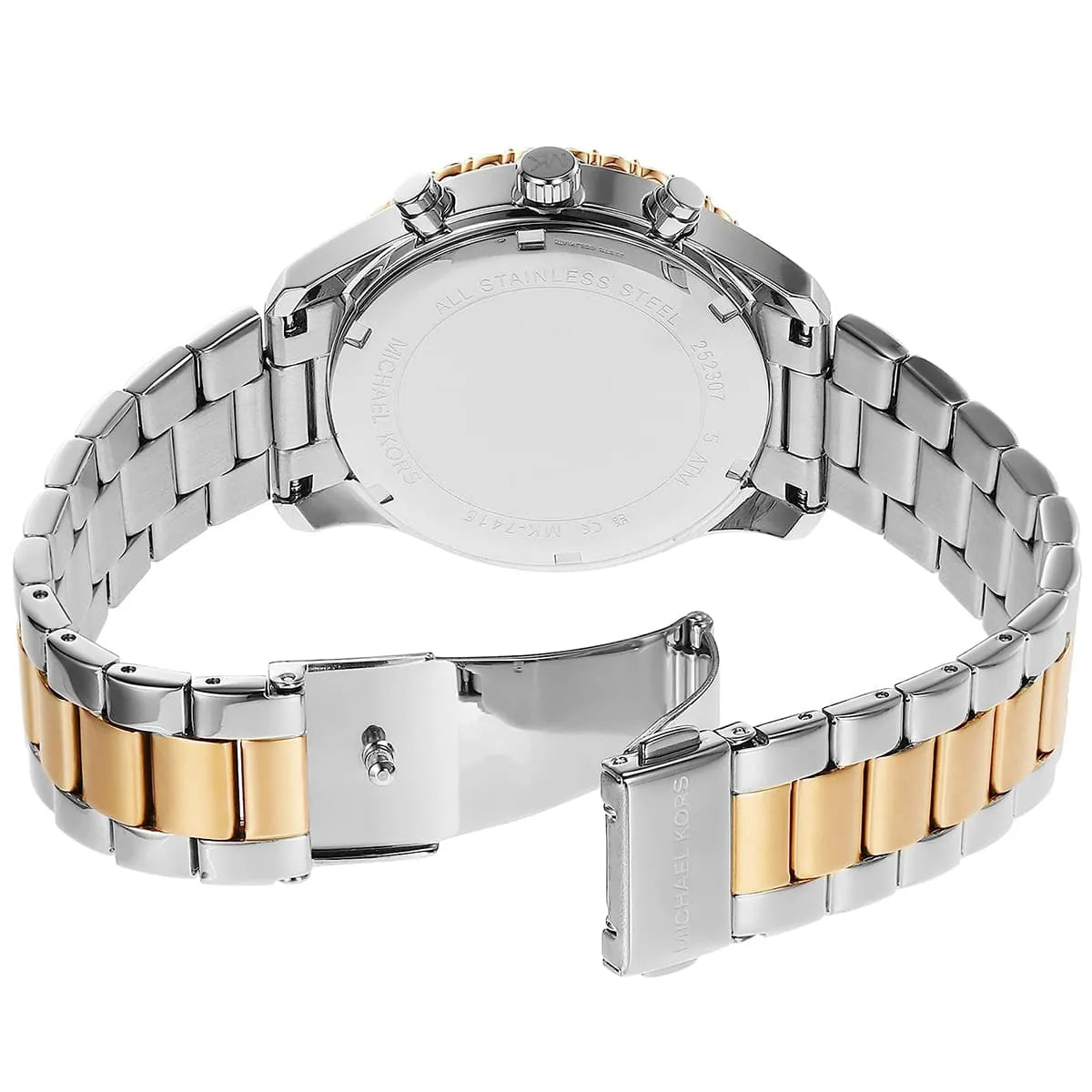 Michael Kors Berkley Chronograph Silver Dial Two Tone Steel Strap Watch For Women - MK7415