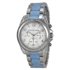 Michael Kors Blair Chronograph Silver Dial with Chambray Acetate Women's Watch - MK6137