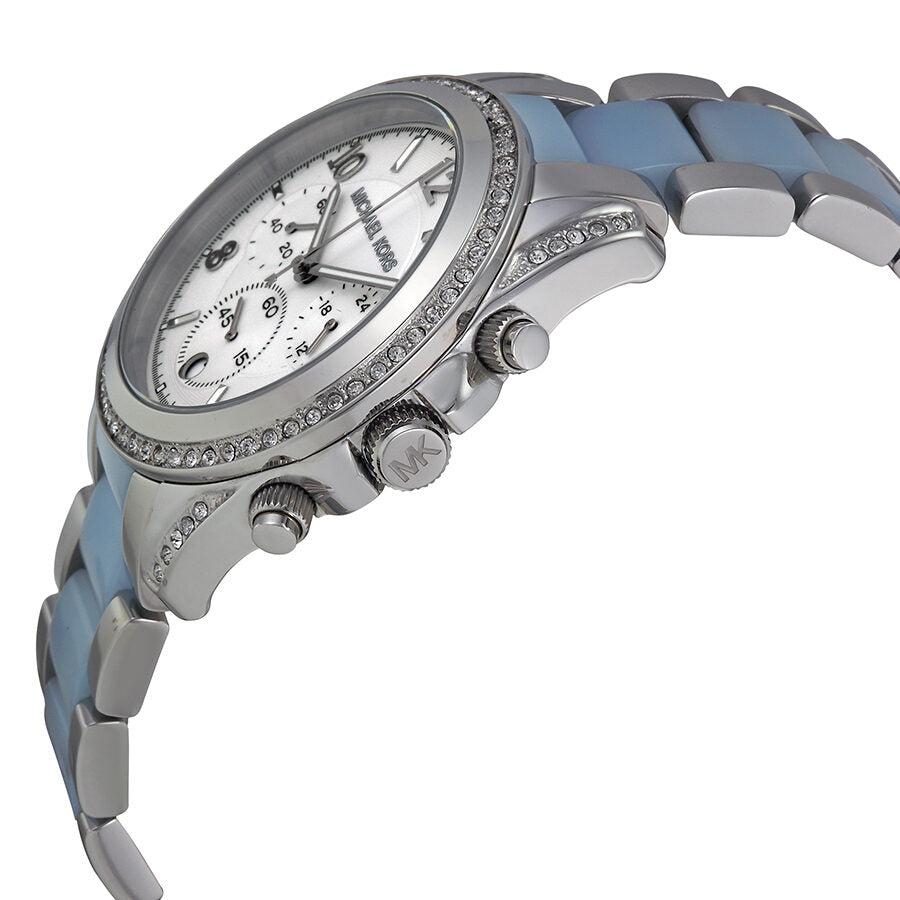 Michael Kors Blair Chronograph Silver Dial with Chambray Acetate Women's Watch - MK6137 Secundaire afbeelding
