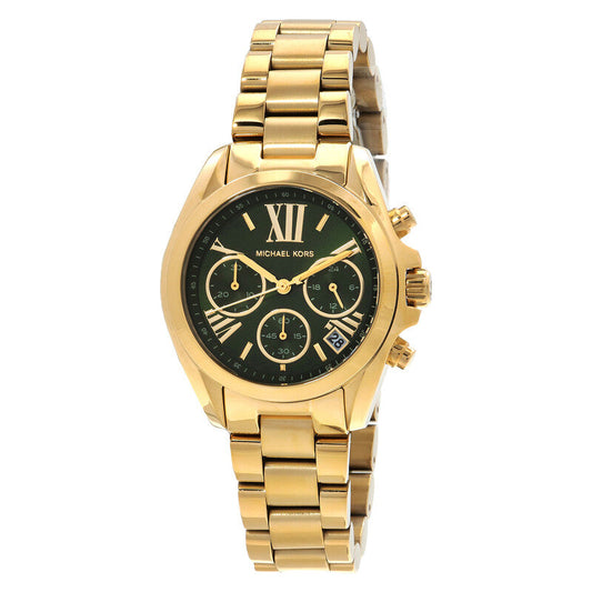 Michael Kors Bradshaw 36mm Green Dial Gold-Tone Chronograph Women's Watch MK7257