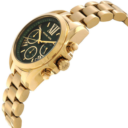 Michael Kors Bradshaw 36mm Green Dial Gold-Tone Chronograph Women's Watch MK7257