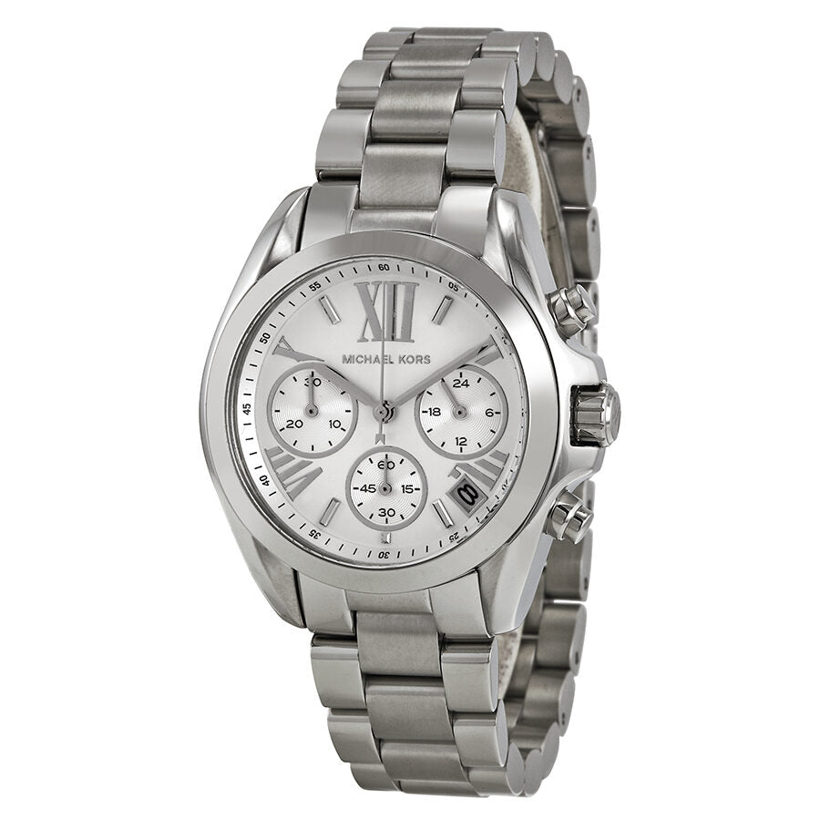 Michael Kors Bradshaw Chronograaf Dameshorloge met witte wijzerplaat en zilveren accenten - MK6174 Hoofdafbeelding