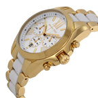 Michael Kors Bradshaw Chronograph White Dial Two-tone Women's Watch - MK5743