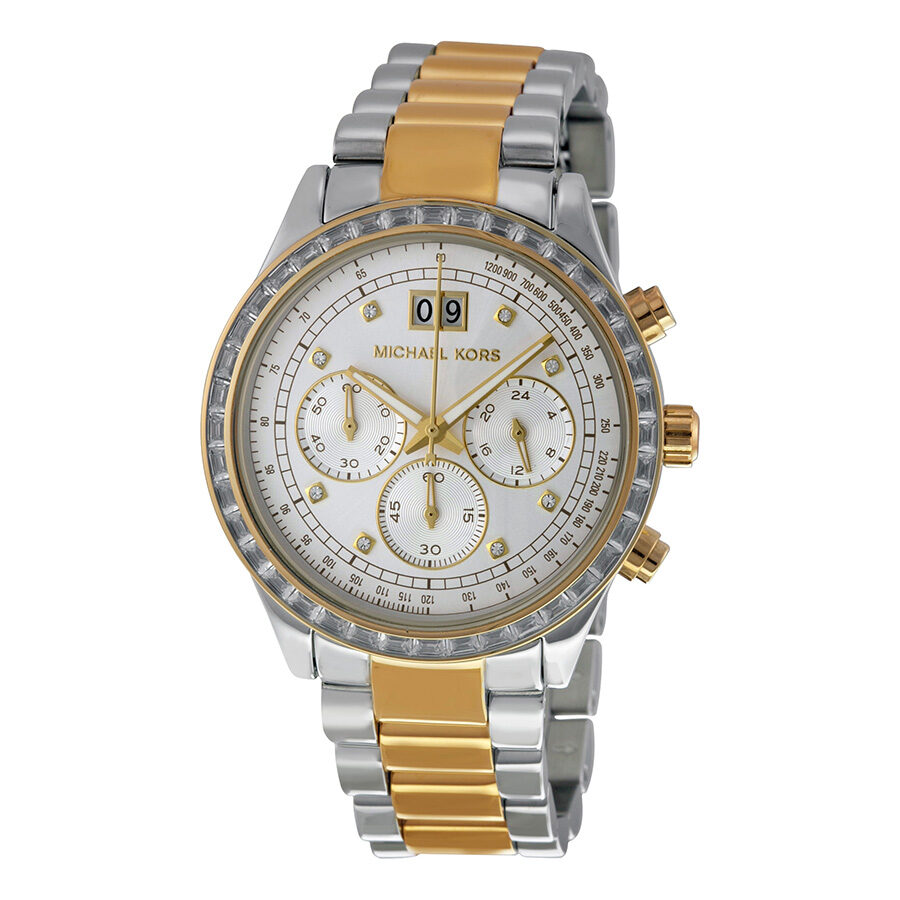 Michael Kors Brinkley Chronograpgh Silver Dial Ladies Watch MK6188 Hoofdafbeelding