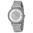 Michael Kors Caitlin Silver Crystal Pave Silver-Tone Women's Watch - MK3355