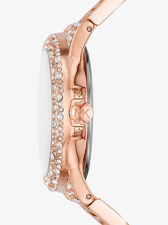 Michael Kors Camille Multifunctioneel Horloge met Kristallen, Roségouden Wijzerplaat en Roségouden Stalen Band voor Dames - MK6961 Secundaire afbeelding