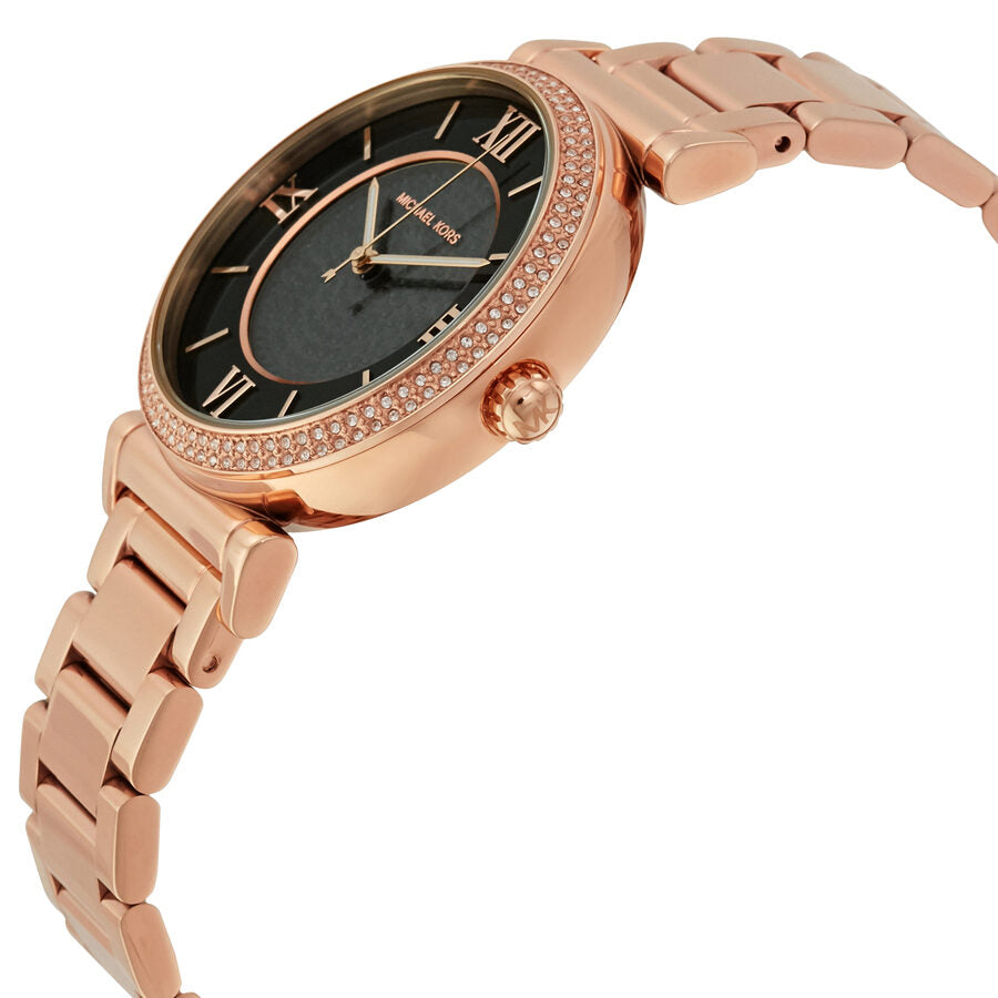 Michael Kors Catlin Black Crystal Pave Dial Rose Gold Steel Ladies Watch MK3356 Secondary image